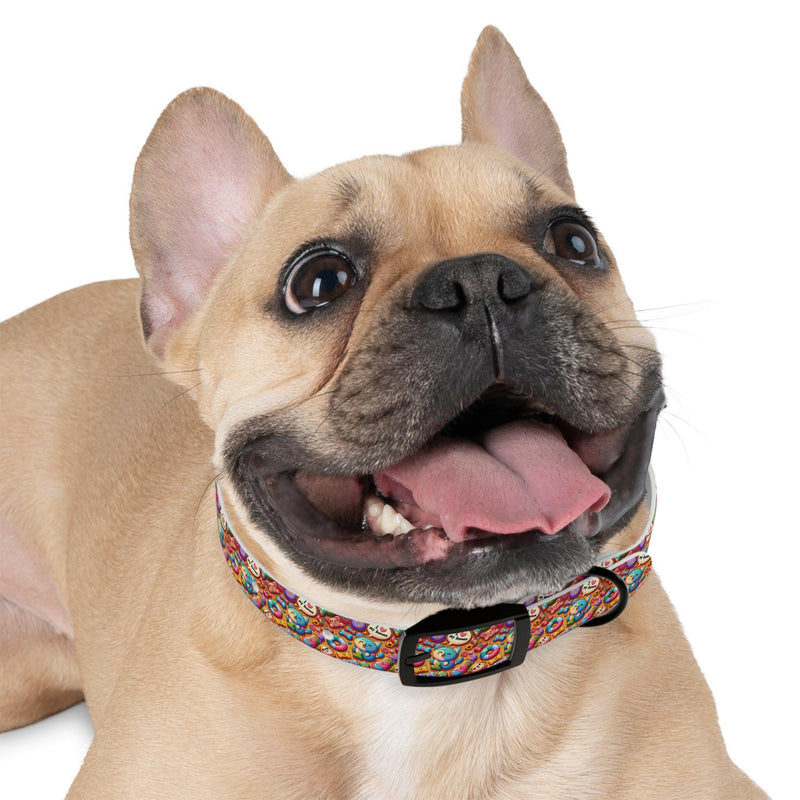 Colorful Dog Collar with Fun Emoji Designs, Adjustable Pet Accessory, Dog Leash, Gift for Dog Lovers, Cute Pet Supplies