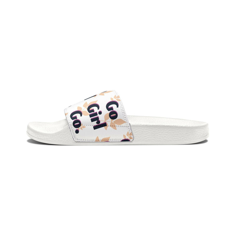 Youth Inspirational Slide Sandals - Go Girl Go, Summer Footwear, Pool Slides, Kids Fashion, Motivational Sandals