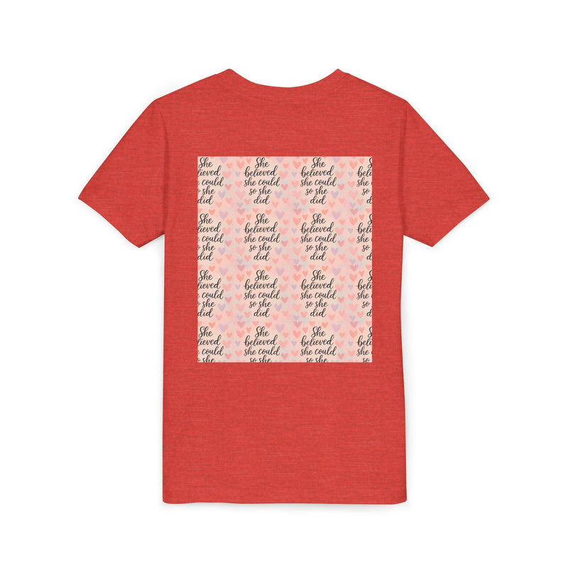 Inspirational Youth Tee, She Believed She Could T-Shirt, Motivational Gift for Kids, Self-Esteem Shirt, Encouragement Top, Birthday Gift