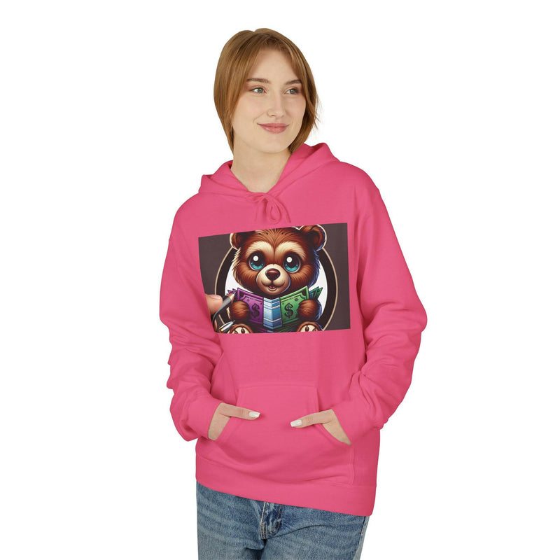 Rise N' Shine Fleece Hoodie, Cozy Bear Apparel, Unisex Sweatshirt, Cute Gift for Friends, Inspirational Clothing