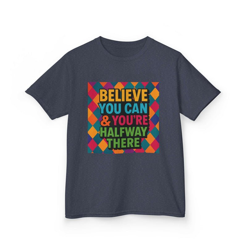 Kids Motivational Tee: Believe You Can, New Day Inspiration, Youth T-Shirt, Positive Message Gift, Fun Everyday Wear