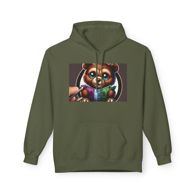 Rise N' Shine Fleece Hoodie, Cozy Bear Apparel, Unisex Sweatshirt, Cute Gift for Friends, Inspirational Clothing