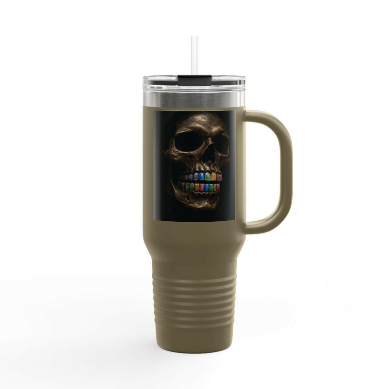 Colorful Skull Insulated Travel Mug | 40oz Stainless Steel for Hot & Cold Beverages, Perfect Gift for Halloween, Travel, Outdoor Use