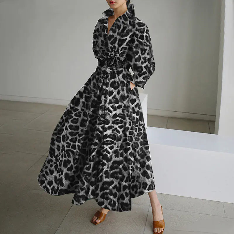 2025 Fall Fashion Leopard Print Dress for Women.