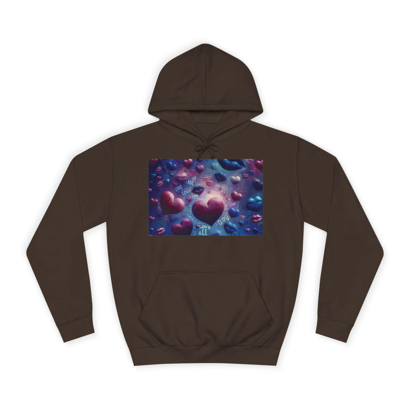 Unisex Heart Vibe College Hoodie, Casual Fashion Hoodie, Cute Gift for Students, Cozy College Wear, Trendy Streetwear
