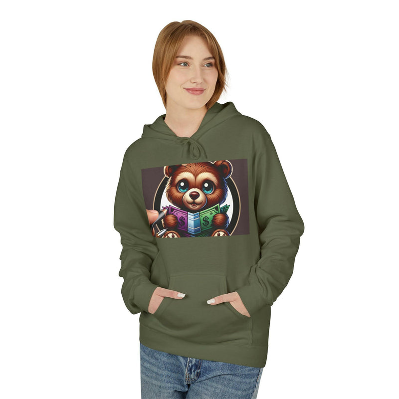 Rise N' Shine Fleece Hoodie, Cozy Bear Apparel, Unisex Sweatshirt, Cute Gift for Friends, Inspirational Clothing
