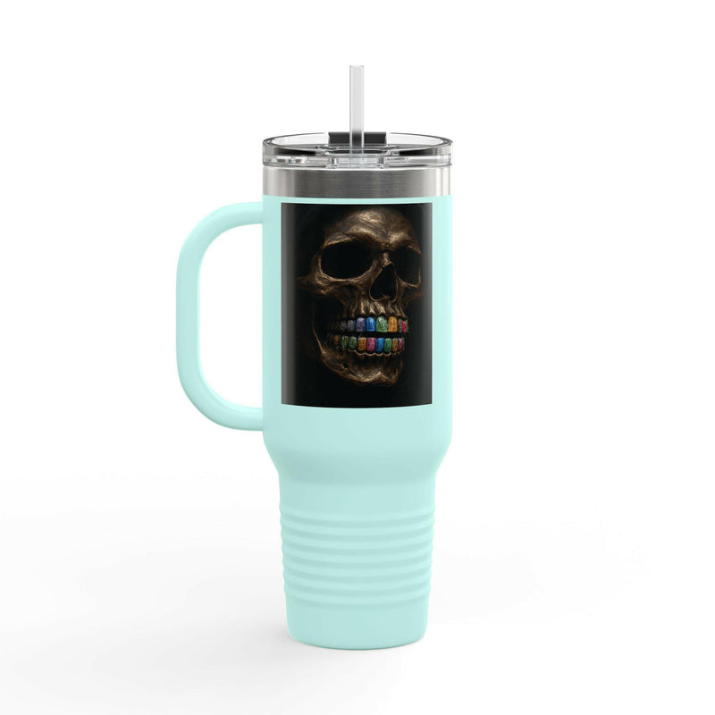Colorful Skull Insulated Travel Mug | 40oz Stainless Steel for Hot & Cold Beverages, Perfect Gift for Halloween, Travel, Outdoor Use