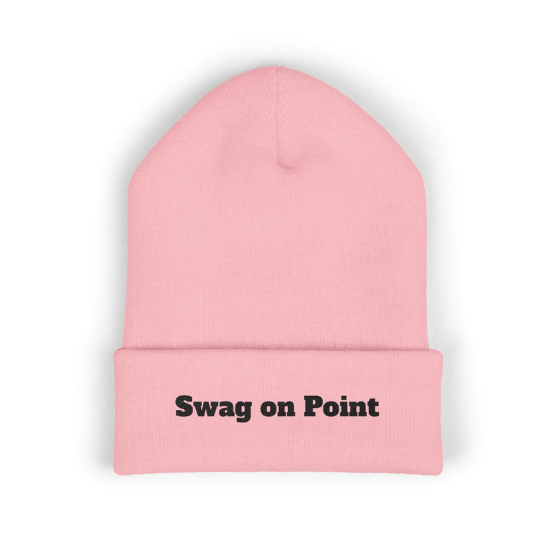 Stylish swag beanie for modern fashion enthusiasts, perfect for adding a trendy touch to your winter wardrobe.