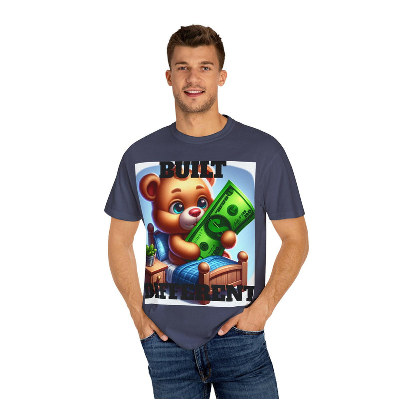 Built Different Bear Graphic T-Shirt - Unisex Garment-Dyed Tee