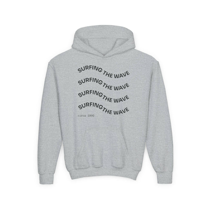 Surfing the Wave & Money Bear Youth Hoodie | Cute Trendy Sweatshirt for Kids | Perfect for Birthdays, Holidays, Year-Round Fun
