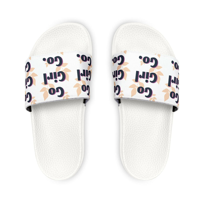 Youth Inspirational Slide Sandals - Go Girl Go, Summer Footwear, Pool Slides, Kids Fashion, Motivational Sandals