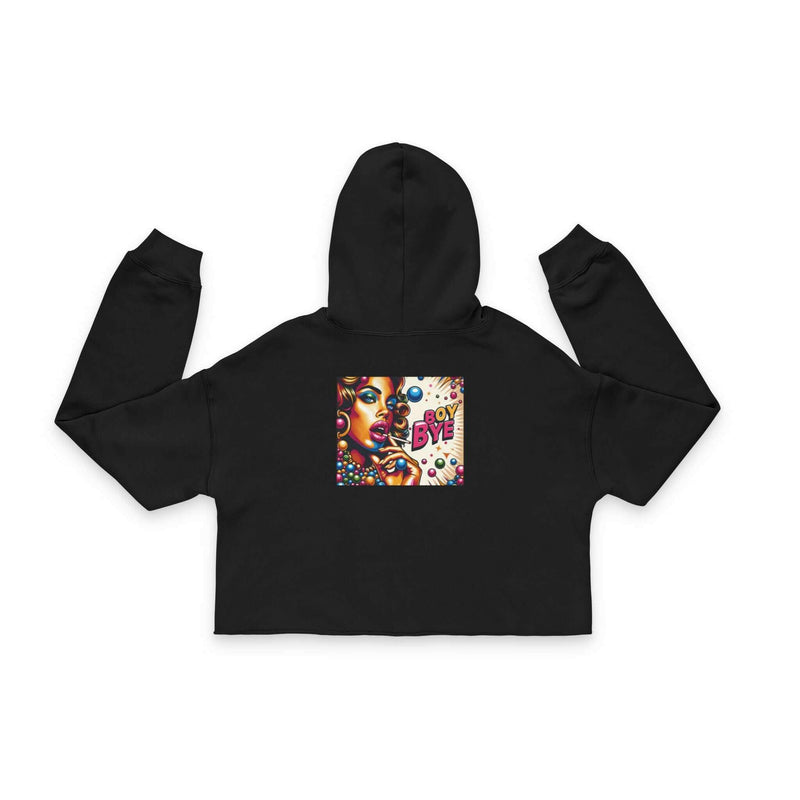 Colorful Graphic Women's Cropped Hoodie, Fun Hoodie for Her, Trendy Streetwear, Perfect Gift for Birthdays, Casual Wear, Artsy Apparel