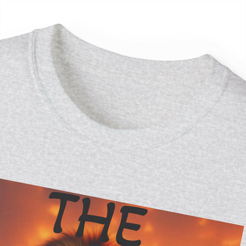 Lion King Unisex Ultra Cotton Tee with bold inspirational graphic on soft gray fabric and ribbed knit collar