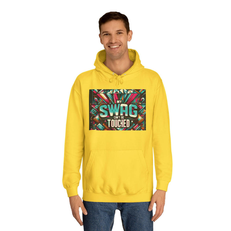 My Swag Touched Unisex College Hoodie, Stylish Sweatshirt, Trendy Apparel, Gift for Students, Casual Wear for College, Cozy Hooded Jacket