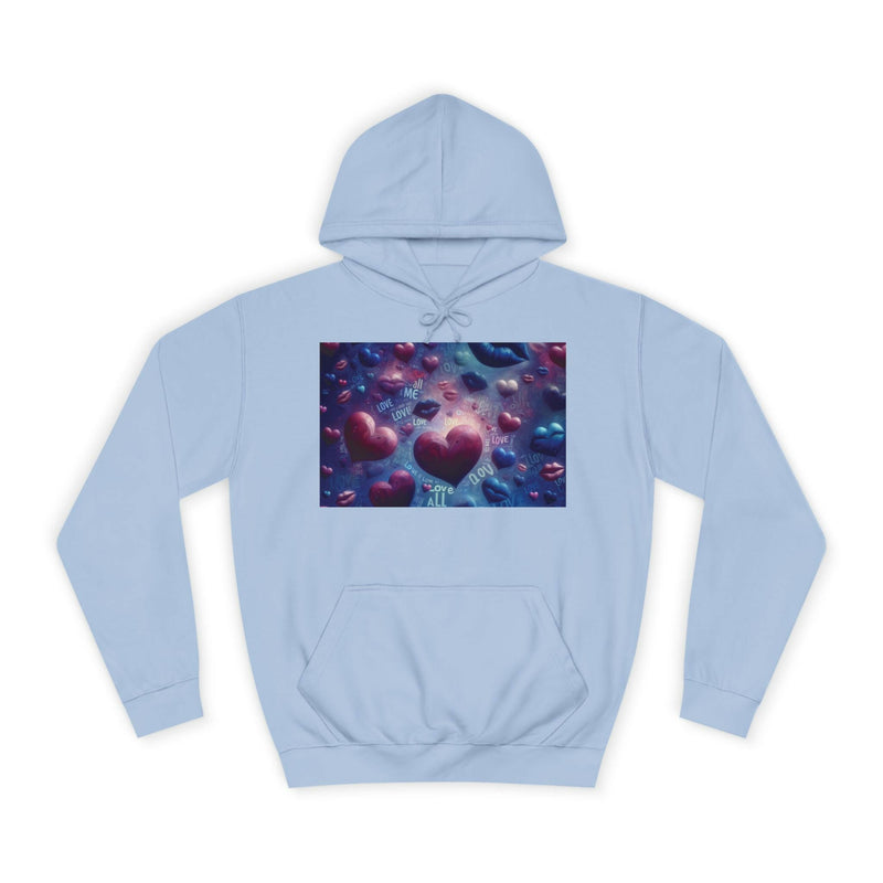 Unisex Heart Vibe College Hoodie, Casual Fashion Hoodie, Cute Gift for Students, Cozy College Wear, Trendy Streetwear