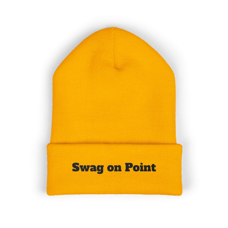 Stylish swag beanie for modern fashion enthusiasts, perfect for adding a trendy touch to your winter wardrobe.