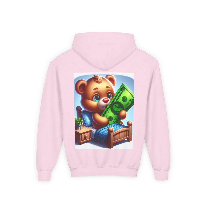 Surfing the Wave & Money Bear Youth Hoodie | Cute Trendy Sweatshirt for Kids | Perfect for Birthdays, Holidays, Year-Round Fun