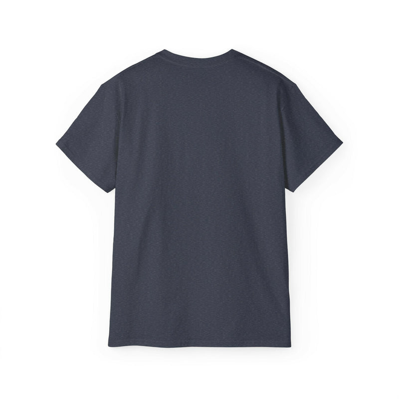 Back view of Lion King Unisex Ultra Cotton Tee in dark color, plain casual style with classic fit and ribbed collar.