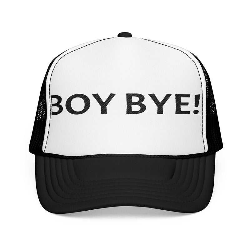 Embroidered trucker hat showcasing detailed needlework and mesh back design for stylish, breathable headwear.