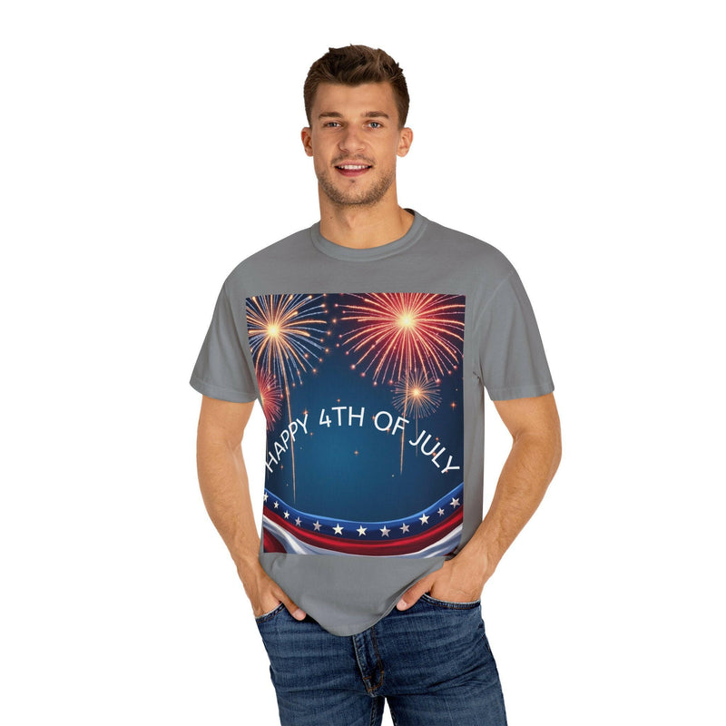 Patriotic 4th of July T-Shirt | Unisex Graphic Tee for Independence Day Celebrations, Fireworks Shirt, Summer BBQ Wear, USA Pride Apparel