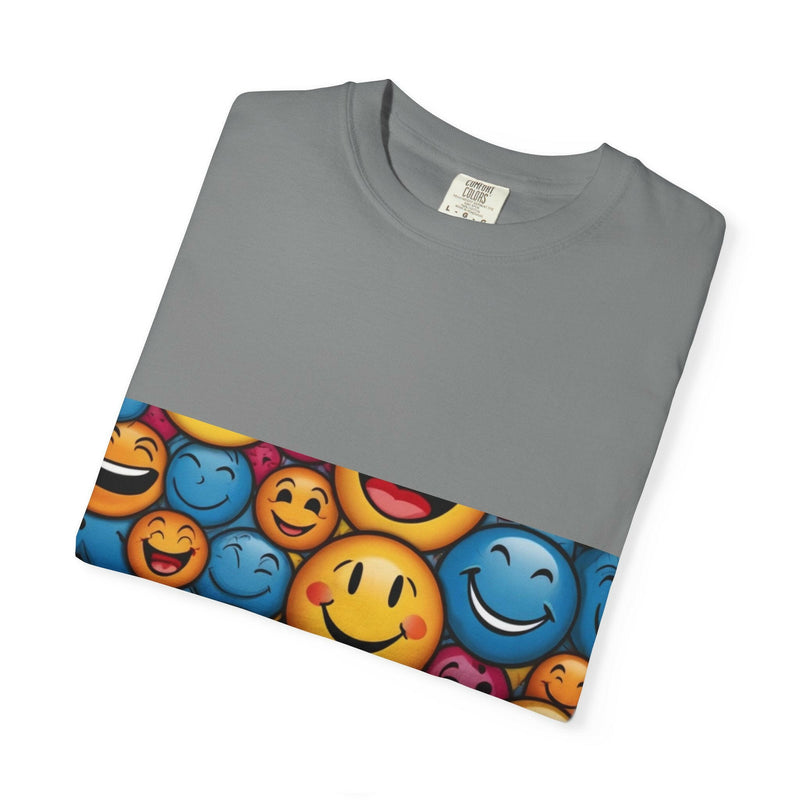 Colorful Emoji T-Shirt, Fun Graphic Tee, Gift for Friends, Summer Vibes, Casual Wear, Happy Shirt, Festival Apparel