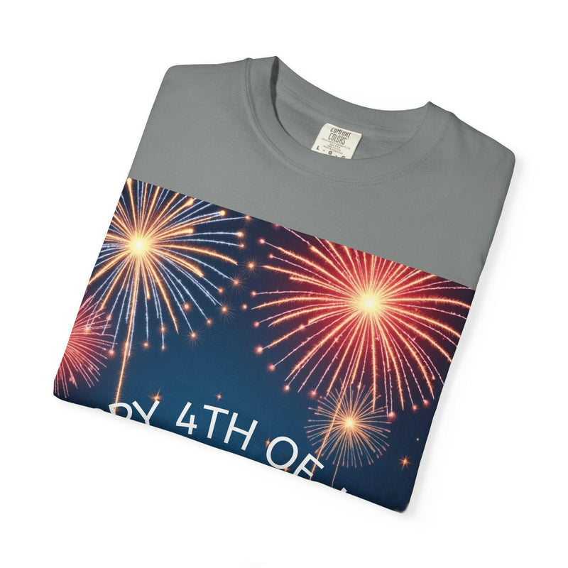 Patriotic 4th of July T-Shirt | Unisex Graphic Tee for Independence Day Celebrations, Fireworks Shirt, Summer BBQ Wear, USA Pride Apparel