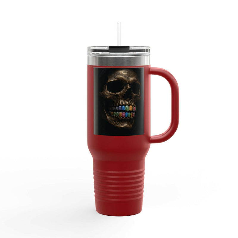 Colorful Skull Insulated Travel Mug | 40oz Stainless Steel for Hot & Cold Beverages, Perfect Gift for Halloween, Travel, Outdoor Use