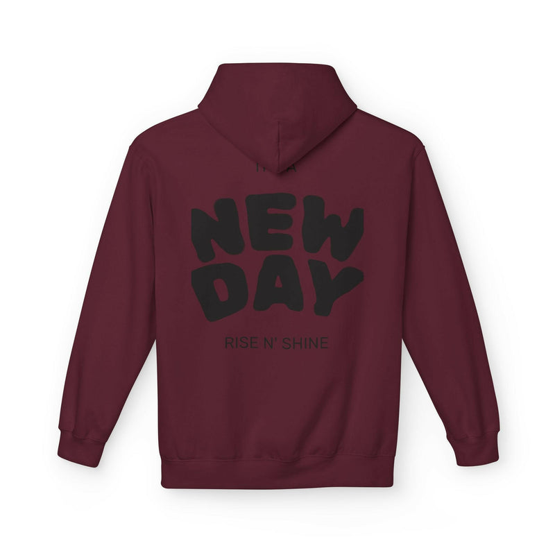 Rise N' Shine Fleece Hoodie, Cozy Bear Apparel, Unisex Sweatshirt, Cute Gift for Friends, Inspirational Clothing