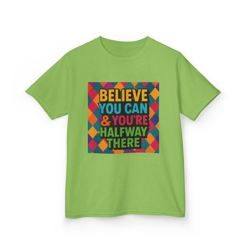 Kids Motivational Tee: Believe You Can, New Day Inspiration, Youth T-Shirt, Positive Message Gift, Fun Everyday Wear