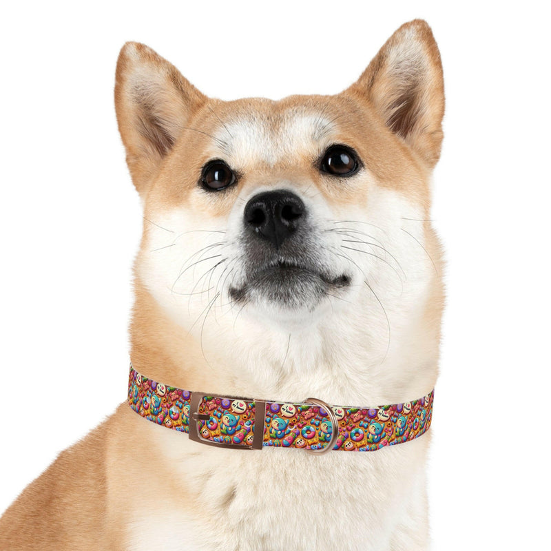 Colorful Dog Collar with Fun Emoji Designs, Adjustable Pet Accessory, Dog Leash, Gift for Dog Lovers, Cute Pet Supplies