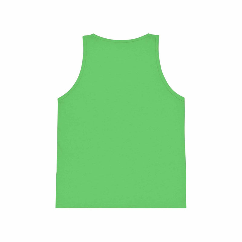 Green inspirational kid's jersey tank top with a sleeveless design and soft breathable fabric