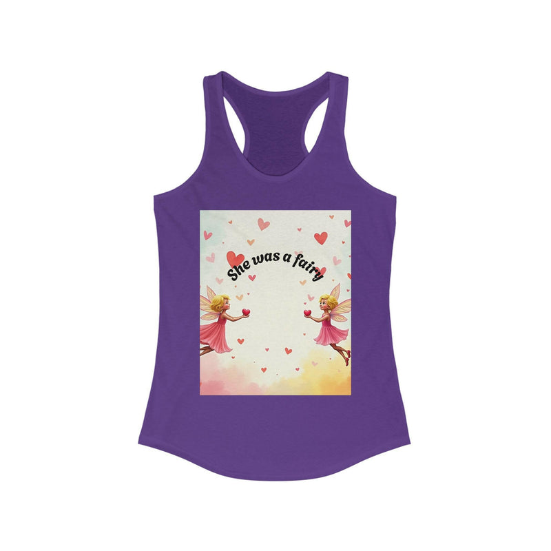 Elegant Fairy Racerback Tank exuding magical vibes, perfect for a stylish and enchanting look.