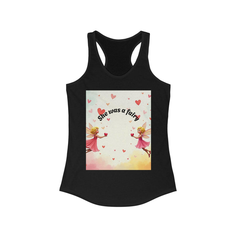 Elegant Fairy Racerback Tank exuding magical vibes, perfect for a stylish and enchanting look.