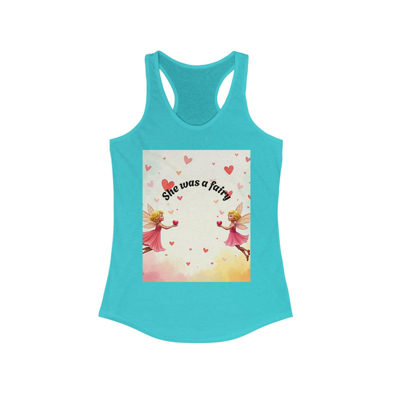 Elegant Fairy Racerback Tank exuding magical vibes, perfect for a stylish and enchanting look.