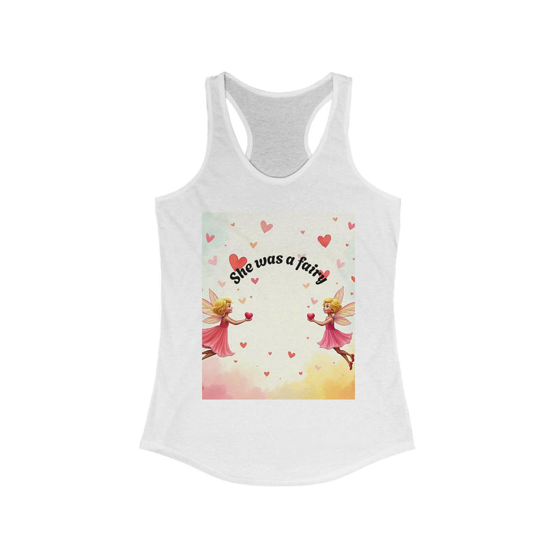 Elegant Fairy Racerback Tank exuding magical vibes, perfect for a stylish and enchanting look.