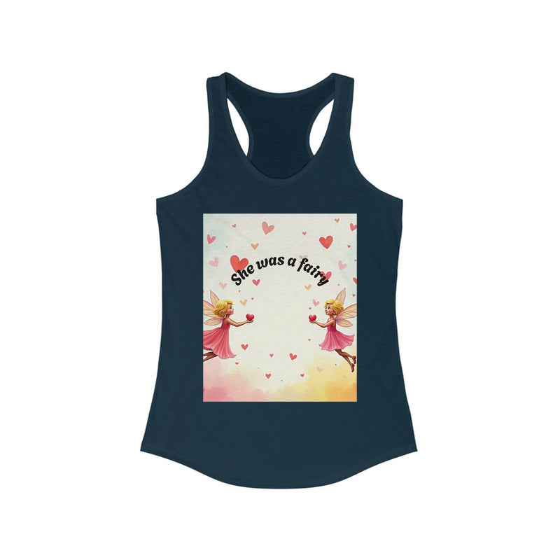 Elegant Fairy Racerback Tank exuding magical vibes, perfect for a stylish and enchanting look.
