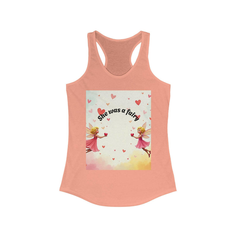 Elegant Fairy Racerback Tank exuding magical vibes, perfect for a stylish and enchanting look.