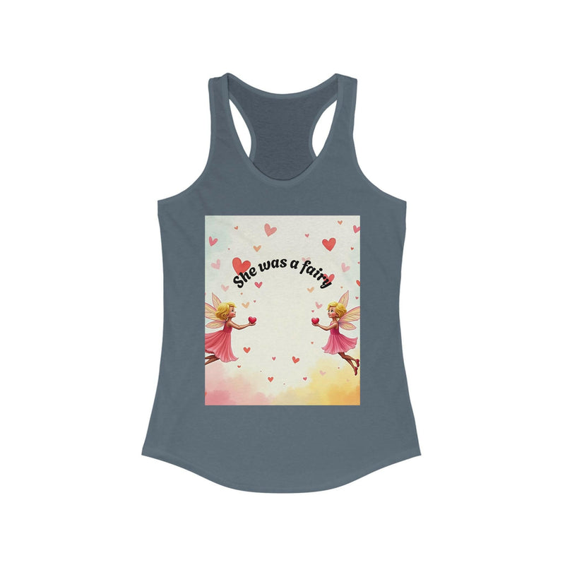 Elegant Fairy Racerback Tank exuding magical vibes, perfect for a stylish and enchanting look.