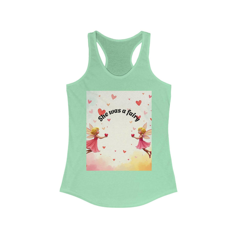 Elegant Fairy Racerback Tank exuding magical vibes, perfect for a stylish and enchanting look.