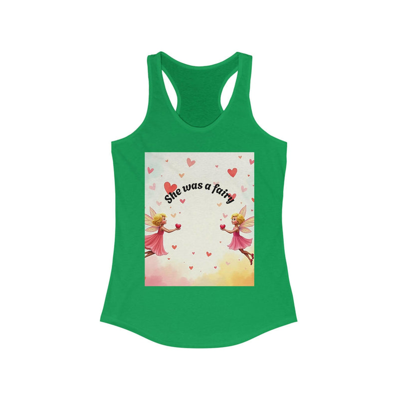 Elegant Fairy Racerback Tank exuding magical vibes, perfect for a stylish and enchanting look.