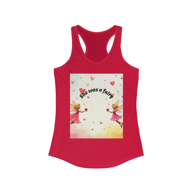 Elegant Fairy Racerback Tank exuding magical vibes, perfect for a stylish and enchanting look.