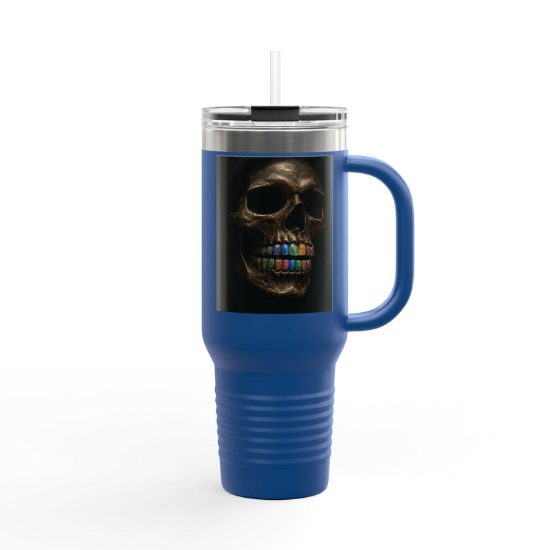 Colorful Skull Insulated Travel Mug | 40oz Stainless Steel for Hot & Cold Beverages, Perfect Gift for Halloween, Travel, Outdoor Use