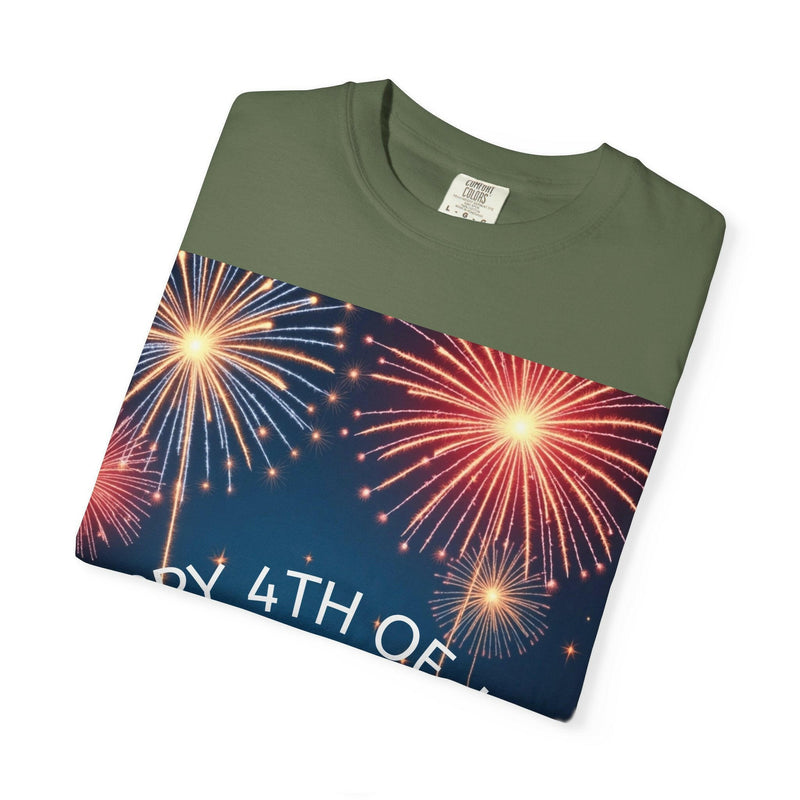 Patriotic 4th of July T-Shirt | Unisex Graphic Tee for Independence Day Celebrations, Fireworks Shirt, Summer BBQ Wear, USA Pride Apparel