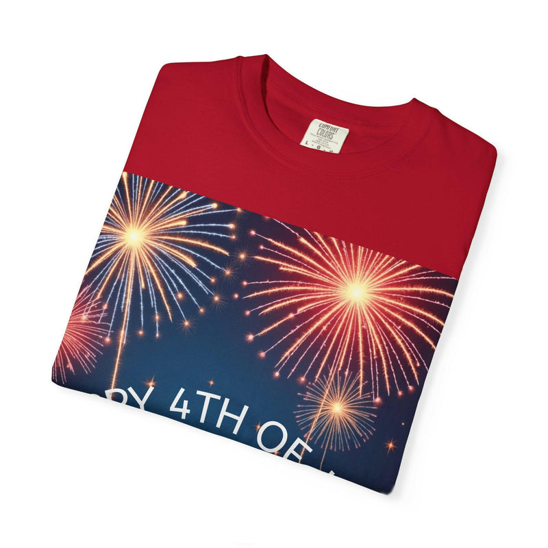 Patriotic 4th of July T-Shirt | Unisex Graphic Tee for Independence Day Celebrations, Fireworks Shirt, Summer BBQ Wear, USA Pride Apparel