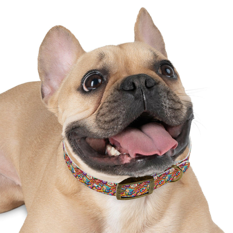 Colorful Dog Collar with Fun Emoji Designs, Adjustable Pet Accessory, Dog Leash, Gift for Dog Lovers, Cute Pet Supplies