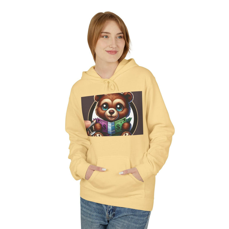 Rise N' Shine Fleece Hoodie, Cozy Bear Apparel, Unisex Sweatshirt, Cute Gift for Friends, Inspirational Clothing