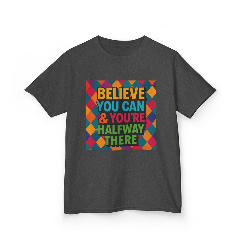 Kids Motivational Tee: Believe You Can, New Day Inspiration, Youth T-Shirt, Positive Message Gift, Fun Everyday Wear