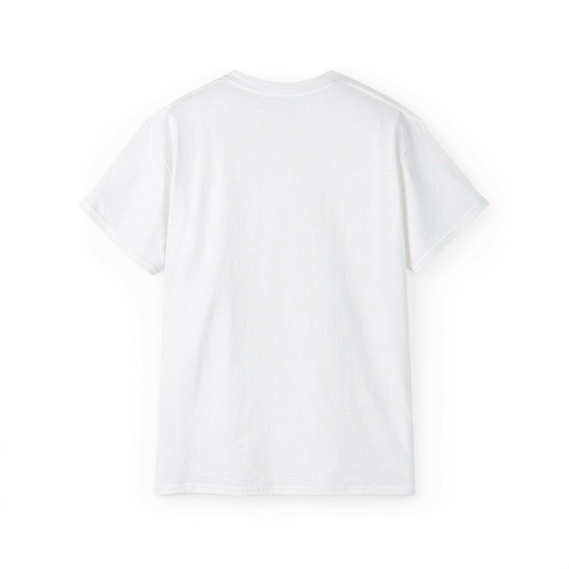 White Lion King unisex ultra cotton tee with classic fit and ribbed collar, featuring eco-friendly fabric and tear-away label.