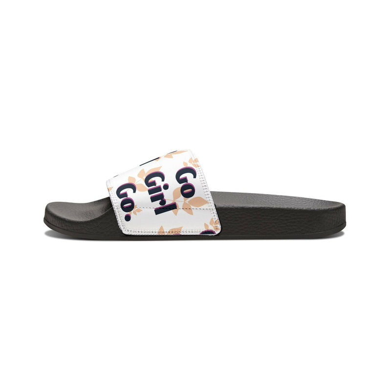 Youth Inspirational Slide Sandals - Go Girl Go, Summer Footwear, Pool Slides, Kids Fashion, Motivational Sandals