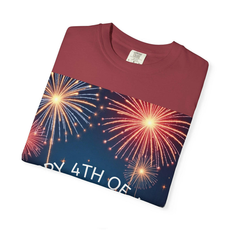 Patriotic 4th of July T-Shirt | Unisex Graphic Tee for Independence Day Celebrations, Fireworks Shirt, Summer BBQ Wear, USA Pride Apparel